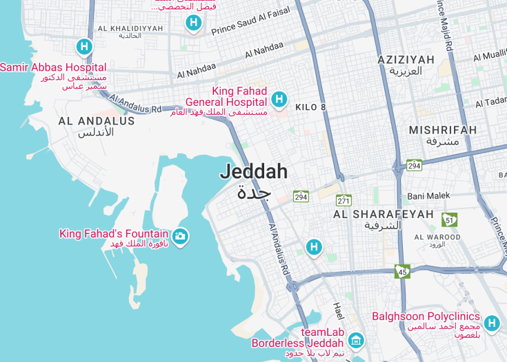 Map of Jeddah, Saudi Arabia