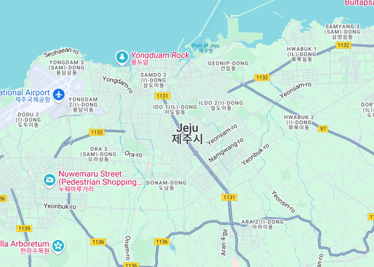 Map of Jeju City, South Korea