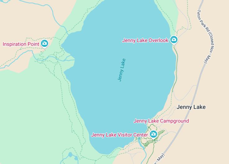 Map of Jenny Lake, Jackson