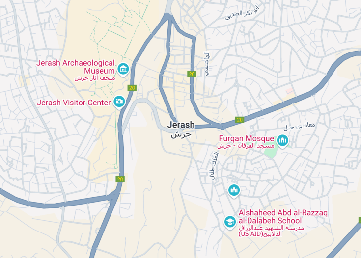 Map of Jerash, Jordan