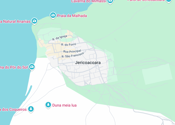 Map of Jericoacoara, Brazil