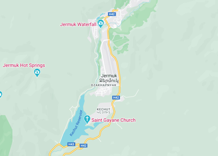 Map of Jermuk, Armenia