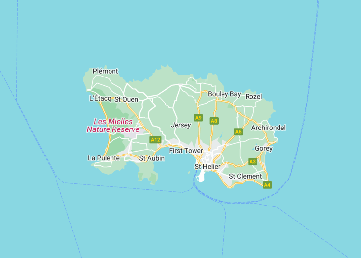 Map of Jersey (United Kingdom), 