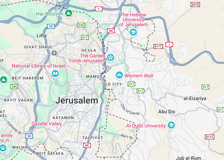 Map of Jerusalem (Palestine), Palestine