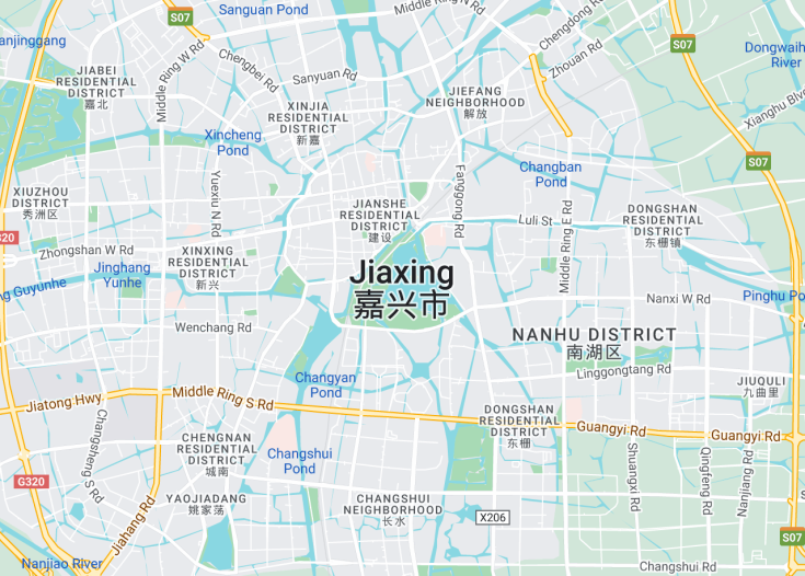 Map of Jiaxing, China