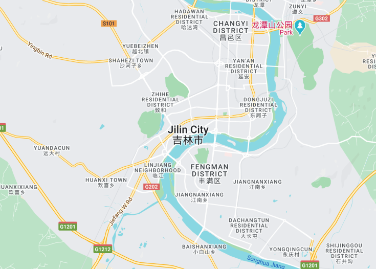 Map of Jilin City, China