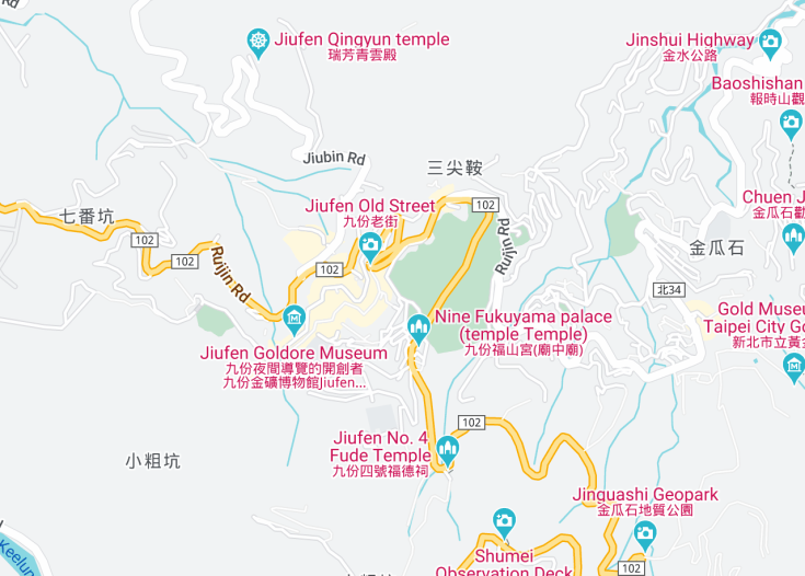 Map of Jiufen, Taiwan