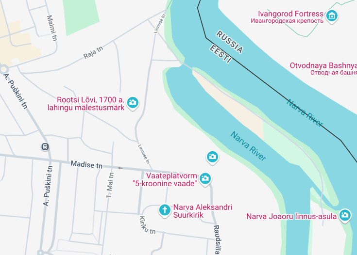 Map of Joaoru Liivarand, Narva