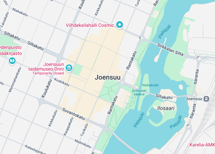 Map of Joensuu, Finland