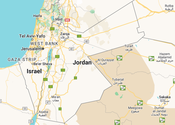 Map of Jordan, 