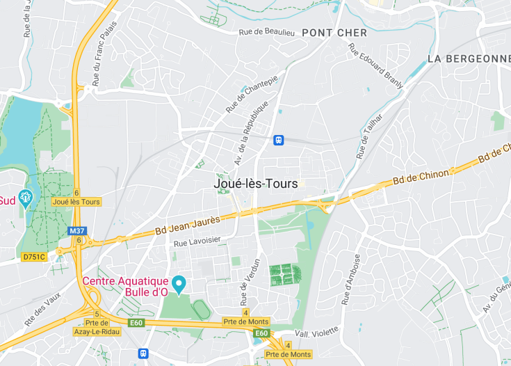 Map of Joué-lès-Tours, France