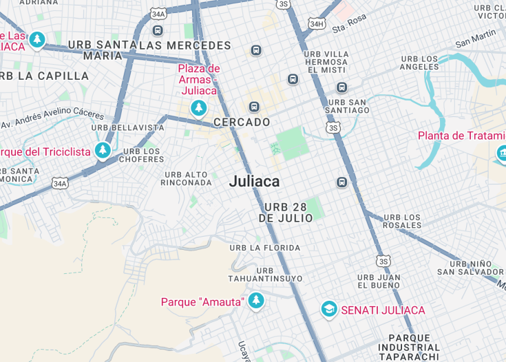 Map of Juliaca, Peru