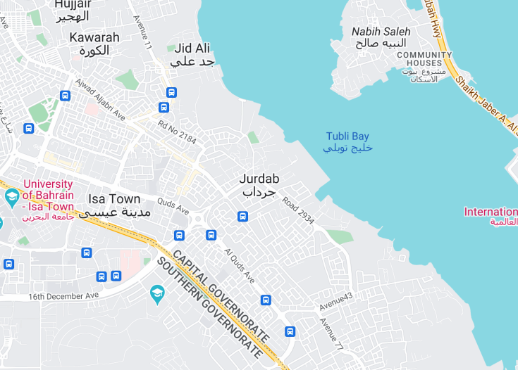 Map of Jurdab, Bahrain