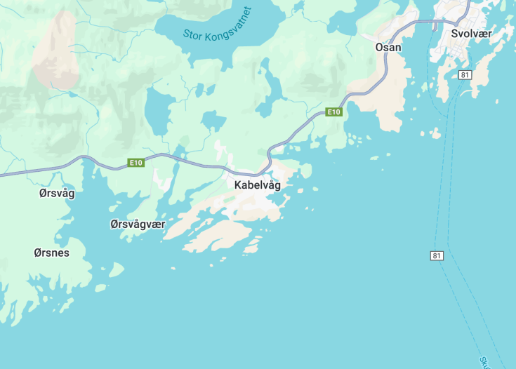 Map of Kabelvåg, Norway