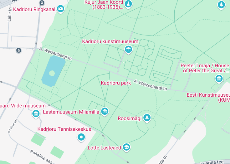 Map of Kadriorg Park, Tallinn