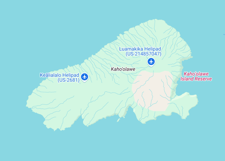 Map of Kaho‘olawe, Hawaii (USA)