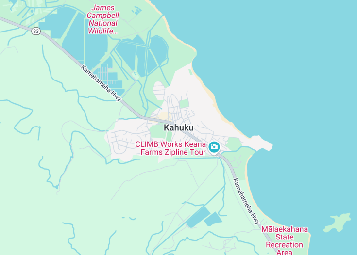 Map of Kahuku, Hawaii (USA)