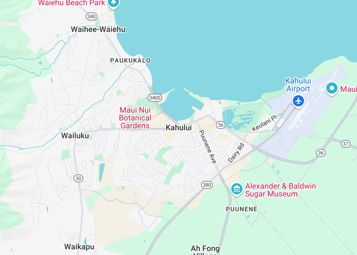 Map of Kahului, Hawaii (USA)