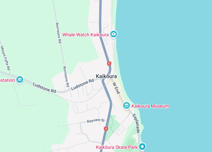 Map of Kaikōura, New Zealand