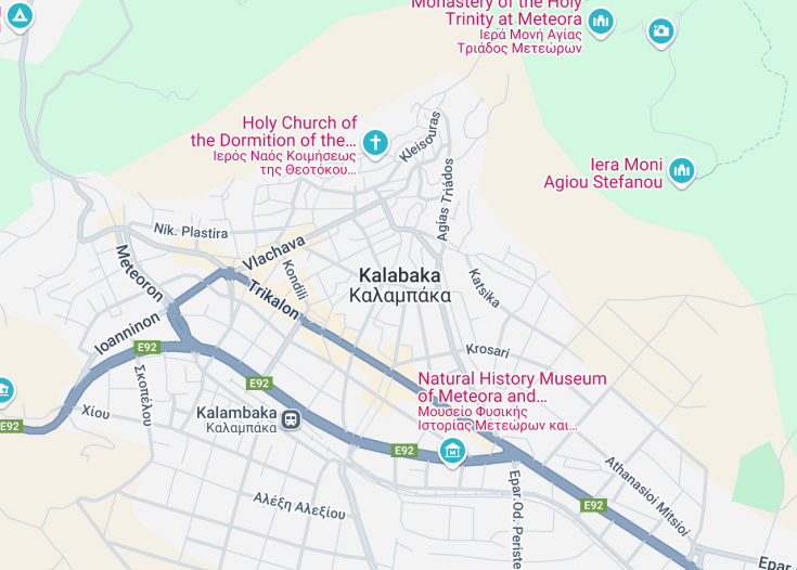 Map of Kalabaka, Greece