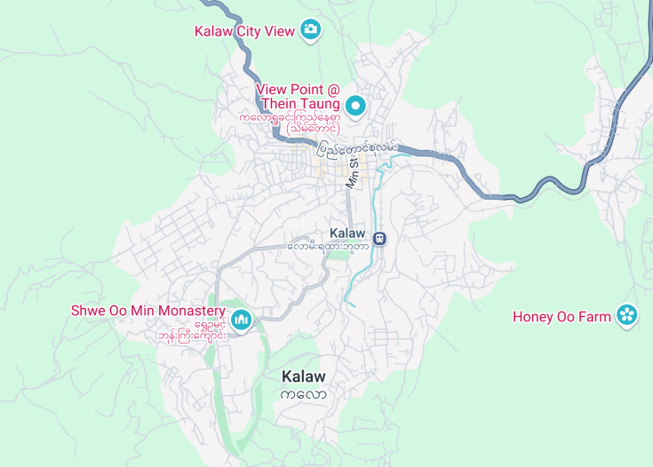 Map of Kalaw, Myanmar