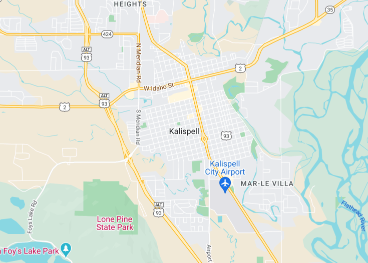 Map of Kalispell, Montana (USA)