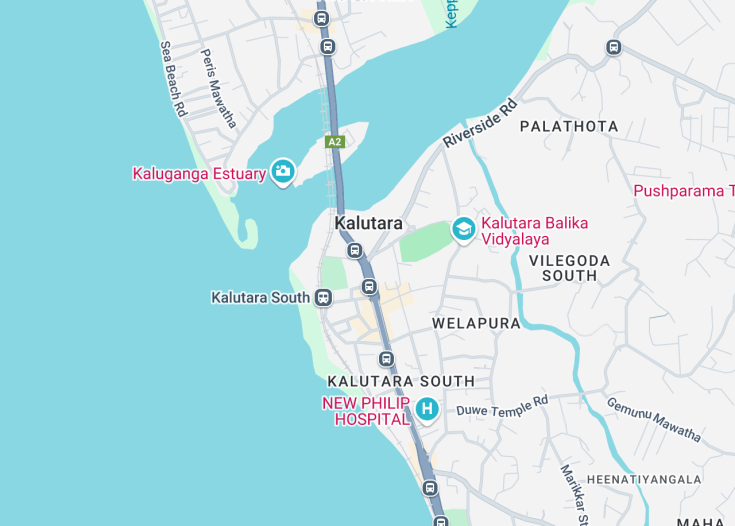 Map of Kalutara, Sri Lanka