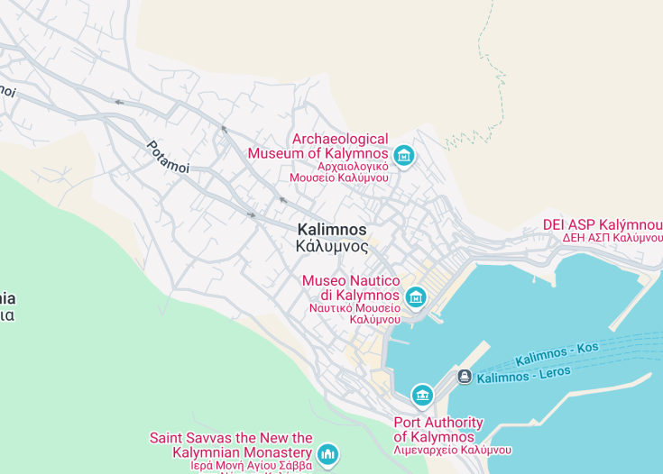 Map of Kalymnos, Greece