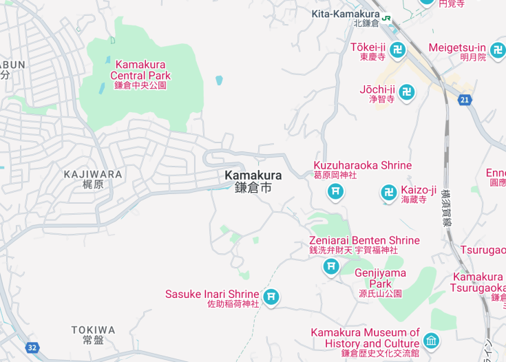 Map of Kamakura, Japan