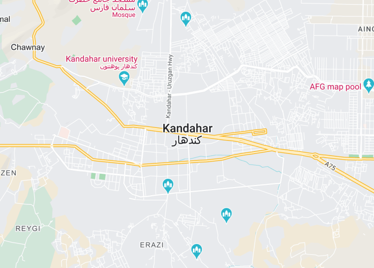 Map of Kandahar, Afghanistan