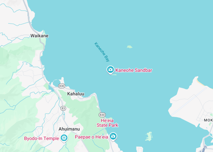 Map of Kāne‘ohe Bay, Kaneohe