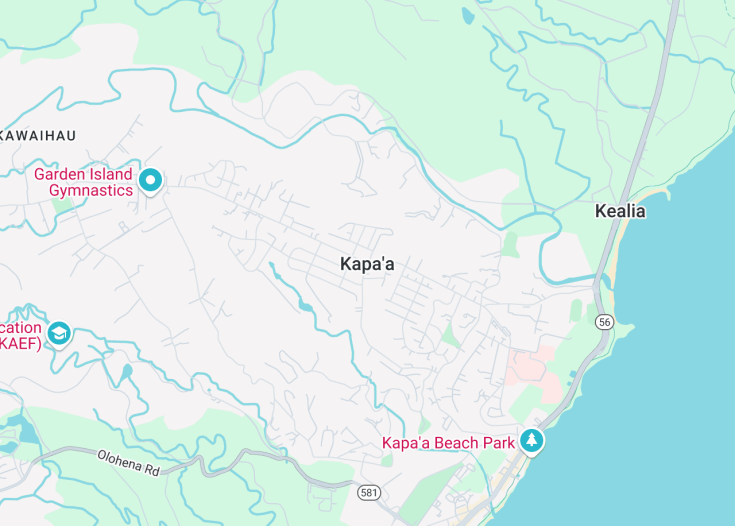 Map of Kapa’a, Hawaii (USA)