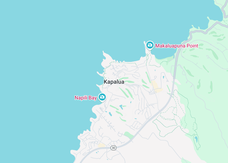 Map of Kapalua, Hawaii (USA)