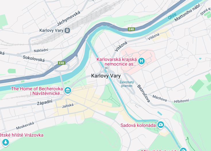 Map of Karlovy Vary, Czech Republic