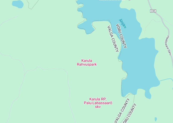 Map of Karula National Park, Valga