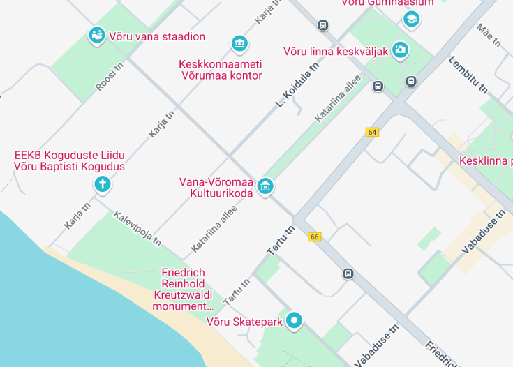 Map of Katariina allee, Võru