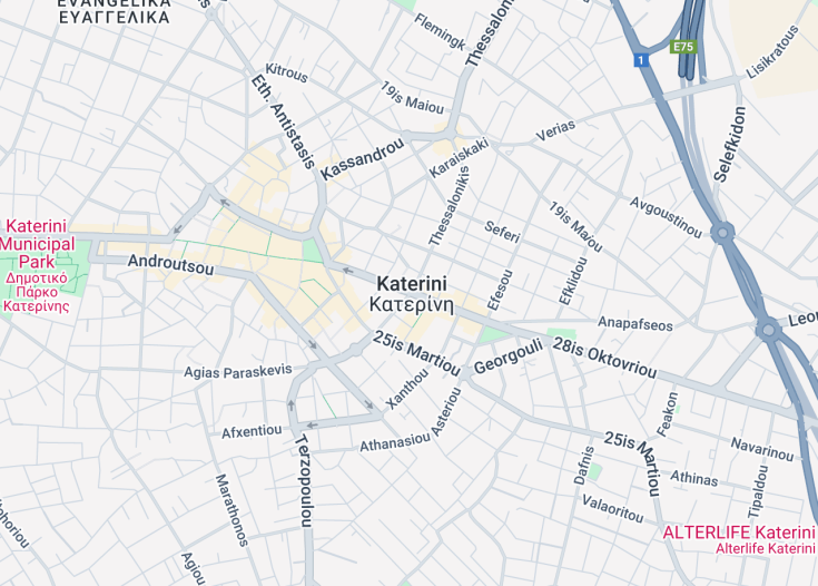 Map of Katerini, Greece