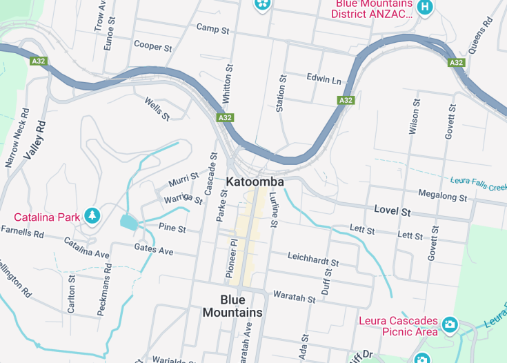 Map of Katoomba, Australia