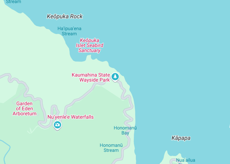 Map of Kaumahina State Wayside Park, Ke‘Anae