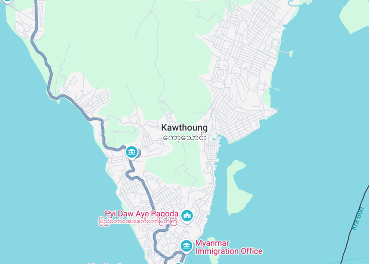 Map of Kawthaung, Myanmar