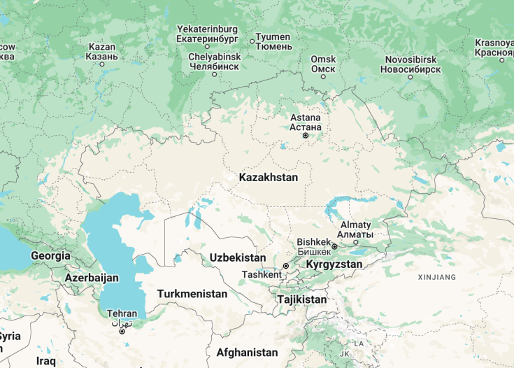 Map of Kazakhstan, 