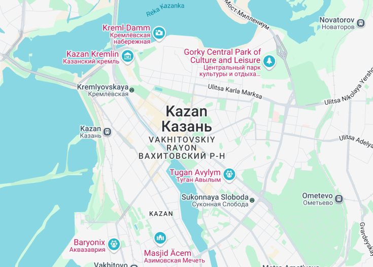 Map of Kazan, Russia