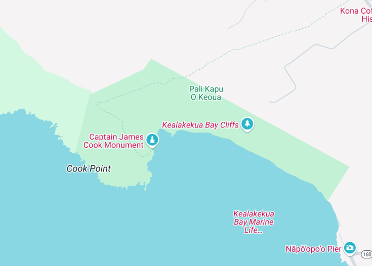 Map of Kealakekua Bay, Captain Cook