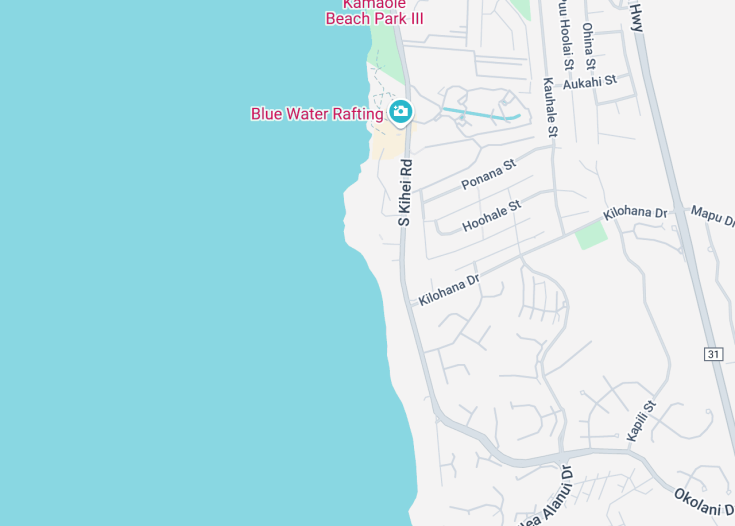 Map of Keawakapu Beach, Wailea-Makena