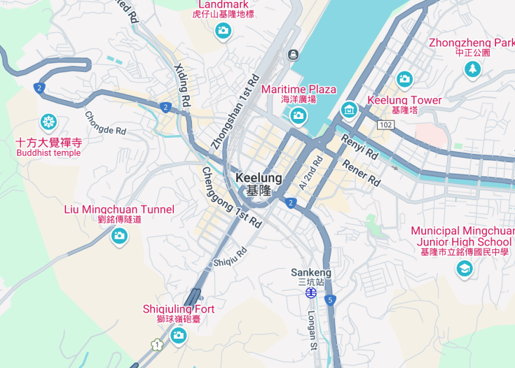 Map of Keelung, Taiwan