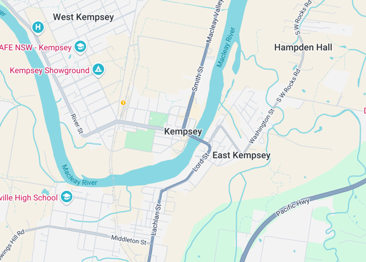 Map of Kempsey, Australia