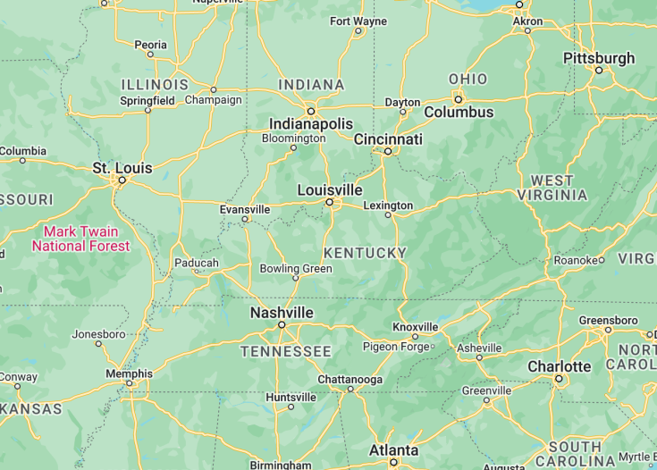 Map of Kentucky (USA), 