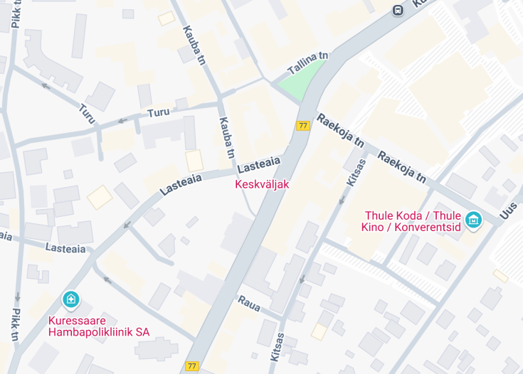 Map of Keskväljak town square, Kuressaare