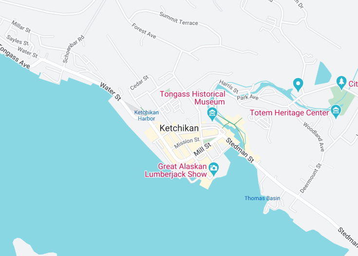 Map of Ketchikan, Alaska (USA)