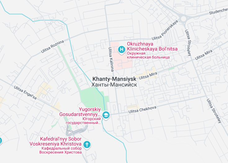 Map of Khanty-Mansiysk, Russia